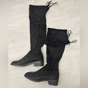 Over the knee faux suede boots